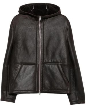 Dondup Long-Sleeve Leather Jacket - Black