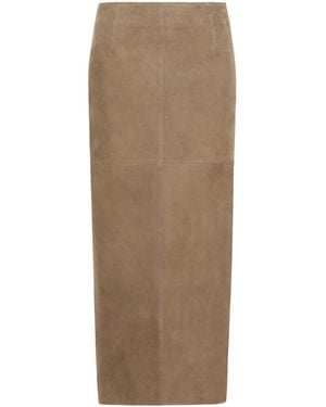Weekend by Maxmara Straight-Cut Midi Skirt - Brown