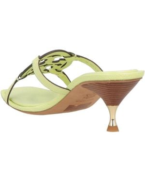 Tory Burch Snake Print Leather Sandals - Green