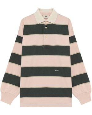 Autry Striped Long-Sleeve Polo Shirt - Multicolour