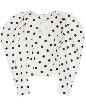 Nina Ricci Polka-Dot Taffeta Top - White