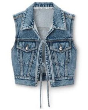 Alexander Wang Tie Detailed Denim Vest - Blue