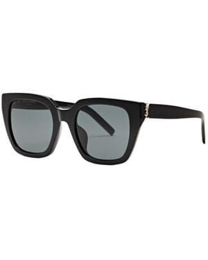 Saint Laurent Oversized Square-Frame Sunglasses - Metallic