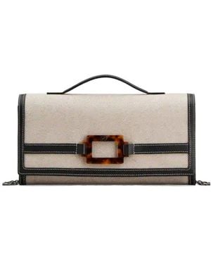 Roger Vivier Belle Vivier Clutch Bag - Natural