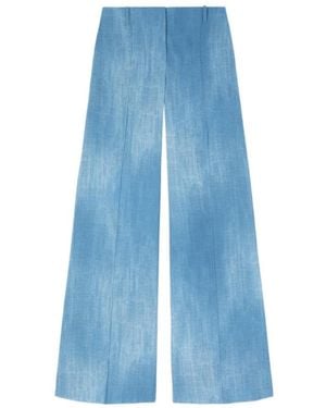 Ermanno Scervino Layered Chiffon Wide-Leg Pants - Blue