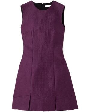 Emilia Wickstead Petronella Pleated Cloqué Mini Dress - Purple