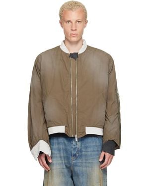 424 424 Khaki Military Pilot Jacket - Brown
