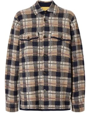 Guest In Residence Checked Cashmere Cardigan - Gray