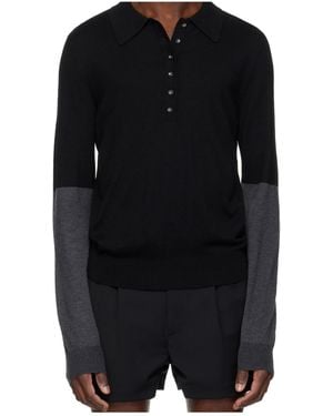 Entire studios Long-Sleeved Polo Shirt - Black