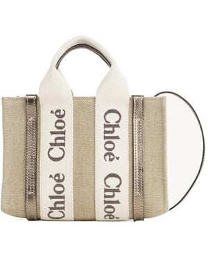 Chloé Chloé Mini Woody Tote Bag - Metallic