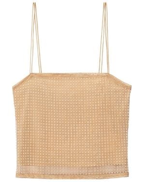 Alexander Wang Crystal-Embellished Top - Natural