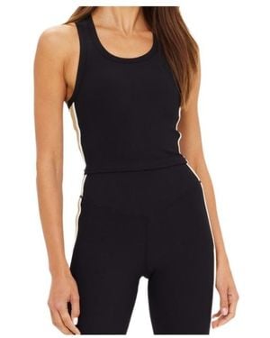 The Upside Arcadia Striped Performance Top - Black