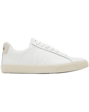 Veja Esplar Logo Embroidered Low-Top Sneakers - White