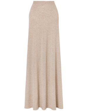 The Row Noella Cashmere Maxi Skirt - Natural