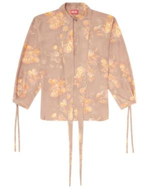DIESEL C-Allas-T1 Floral Tie-Neck Shirt - White
