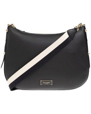 Kate Spade Logo-Plaque Shoulder Bag - Black