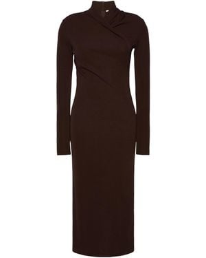 Max Mara Slim Fluid Jersey Dress - Brown