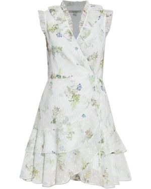 AllSaints Floral Wrap Dress - White