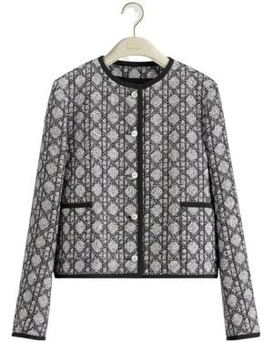 Dior Macrocannage Cropped Jacket - Grey