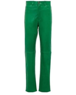 Stouls High-Rise Leather Pants - Green