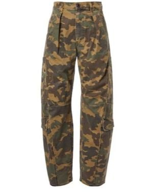 Citizens of Humanity Flight Camouflage Twill Barrel-Leg Trousers - Green