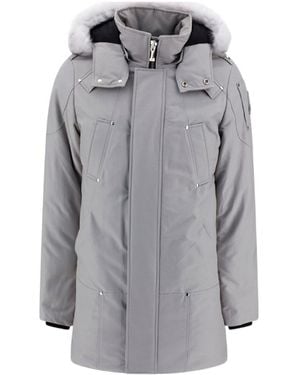 Moose Knuckles Stirling Feather-Down Parka Coat - Gray