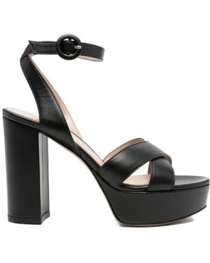 Gianvito Rossi 105Mm Sabrina Crossover Platform Sandals - Black