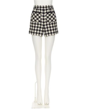 Valentino Damier Light High-Waisted Shorts - White