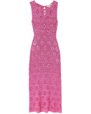 Calle Del Mar Crocheted Midi Dress - Pink