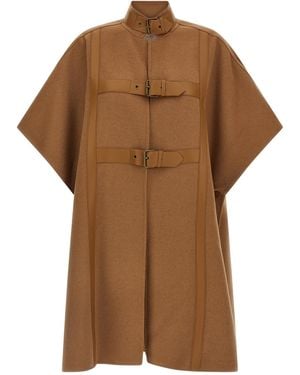 Twinset Belted Cape Coat - Brown