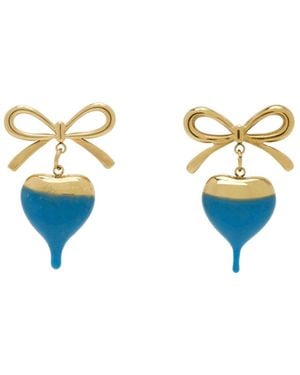 OTTOLINGER Dipped Bow Heart Earrings - Metallic