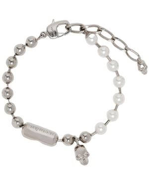 McQueen Skull Embellished Bracelet - Metallic