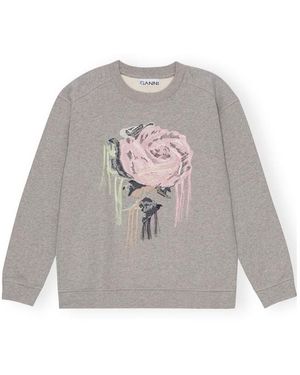 Ganni Fleece Sweatshirt - Grey
