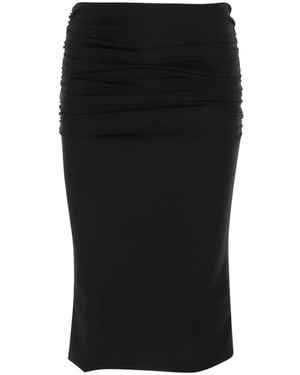 Versace Gathered Midi Skirt - Black