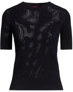 Max Mara Solid Knit Short Sleeve Top - Black