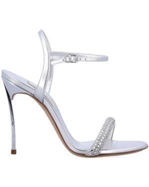 Casadei Round Toe High Heel Sandals - White