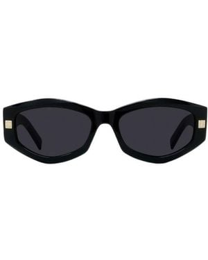Givenchy Logo-Print Oval-Frame Sunglasses - White