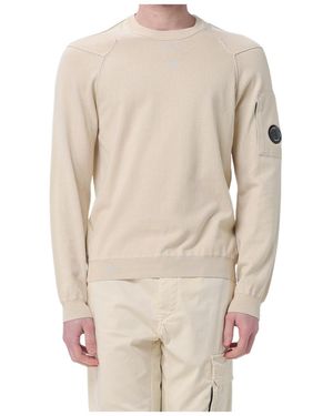 C.P. Company Lens Detailed Crewneck Sweatshirt - Natural