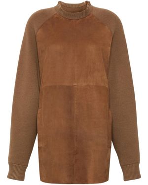 Max Mara Crewneck Knit Long-Sleeve Dress - Brown