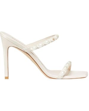 Stuart Weitzman Aleena Pearlita 115Mm Leather Sandals - White