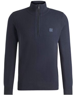 BOSS High-Neck Long-Sleeved Knitwear - Blue