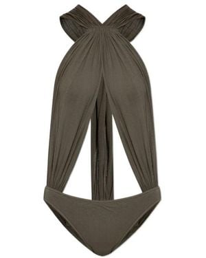 Rick Owens Draped Halterneck Bodysuit - Grey