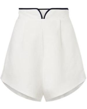 Adriana Degreas Bicolour Linen-Blend Bermuda Shorts - White