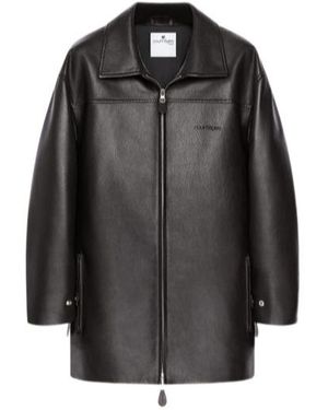 Courreges Oversized Leather Jacket - Black