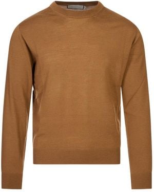 Canali Long-Sleeved Knitted Pullover - Brown