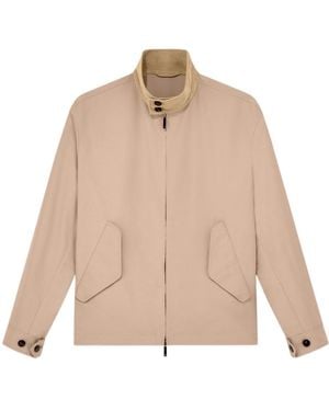 Emporio Armani Corduroy-Collar Zip-Up Bomber Jacket - Natural