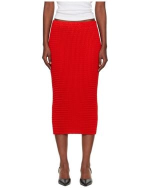 Issey Miyake Textured Knit Midi Skirt