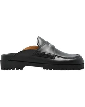 Off-White c/o Virgil Abloh Logo Printed Slip-On Sandals - Black