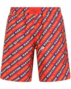 Martine Rose Allover Logo Printed Short - Red