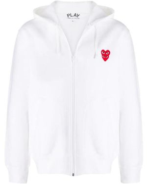 COMME DES GARÇONS PLAY Embroidered Logo Hoodie - White